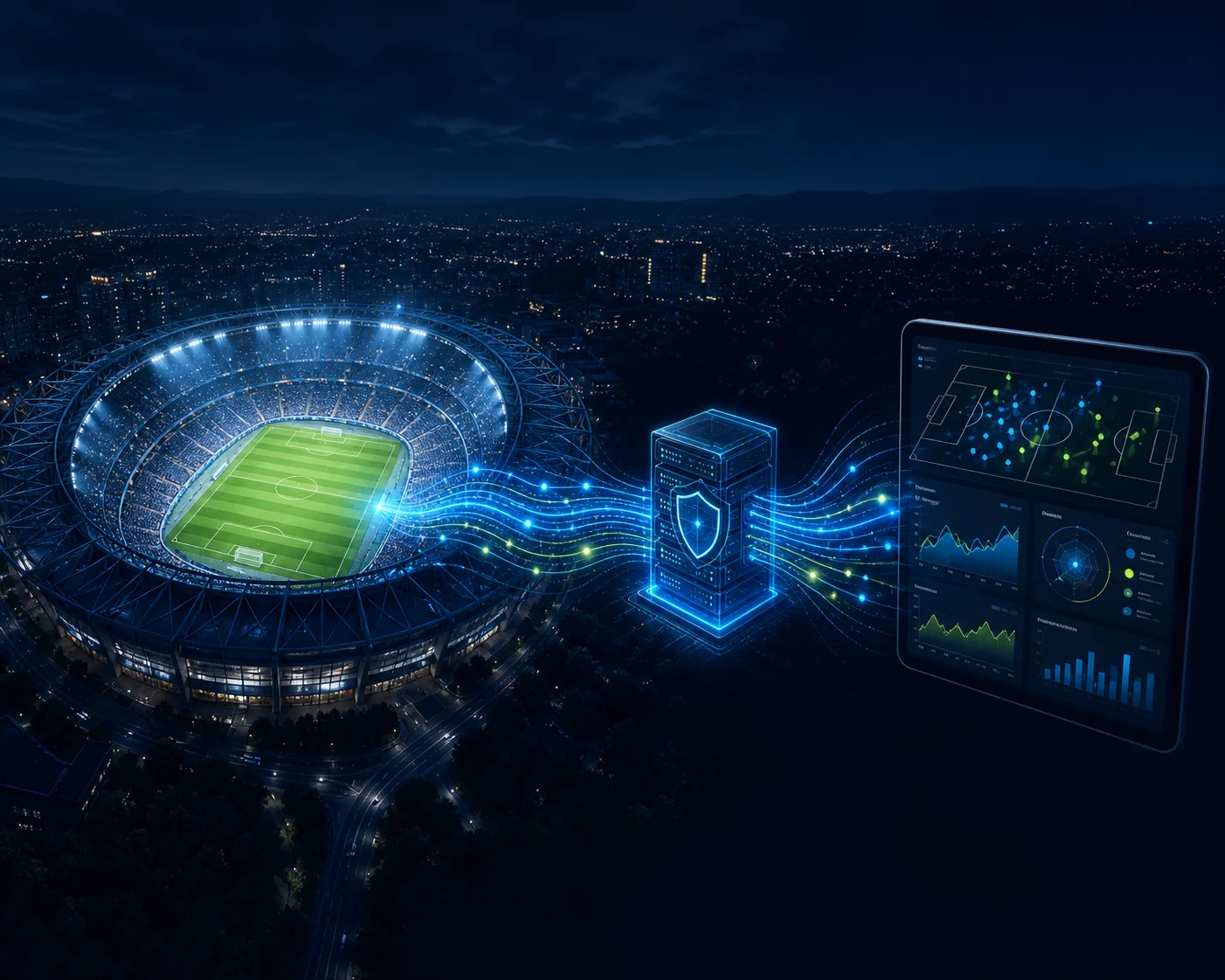 The journey of Live data from a sports event through a Sports API and backend to a website interface